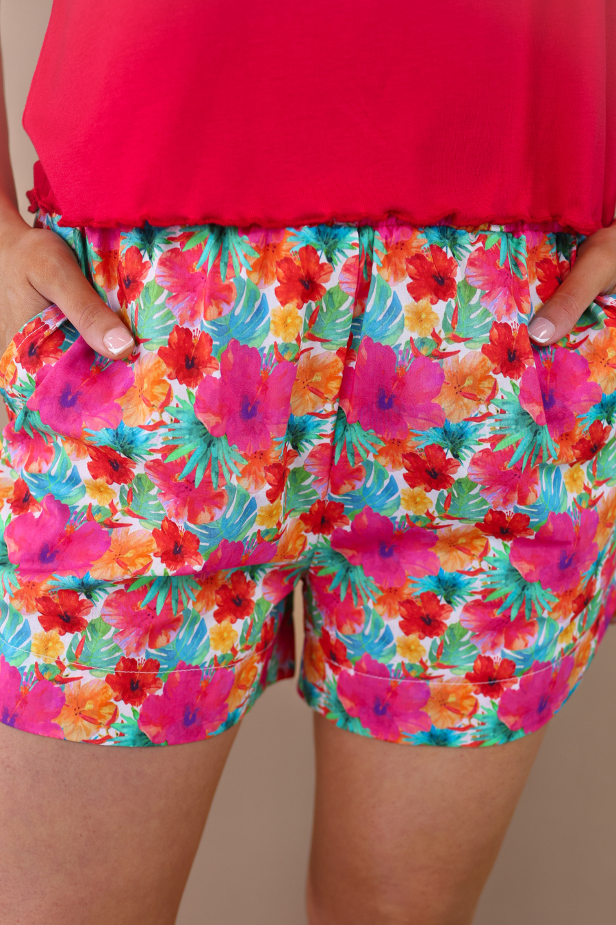 Casual Outing Shorts, Multi Tropical