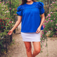 Kimber Eyelet Top, Royal Blue