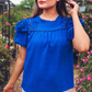 Kimber Eyelet Top, Royal Blue