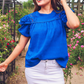 Kimber Eyelet Top, Royal Blue
