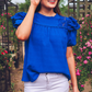 Kimber Eyelet Top, Royal Blue