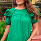 Kimber Eyelet Top, Green
