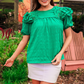 Kimber Eyelet Top, Green