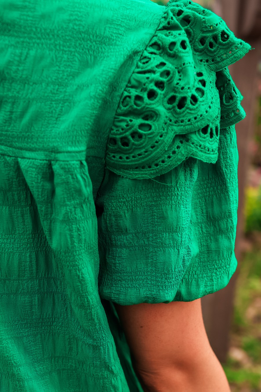 Kimber Eyelet Top, Green