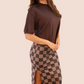 Midi Skirt- Chocolate Checkered