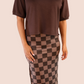 Midi Skirt- Chocolate Checkered
