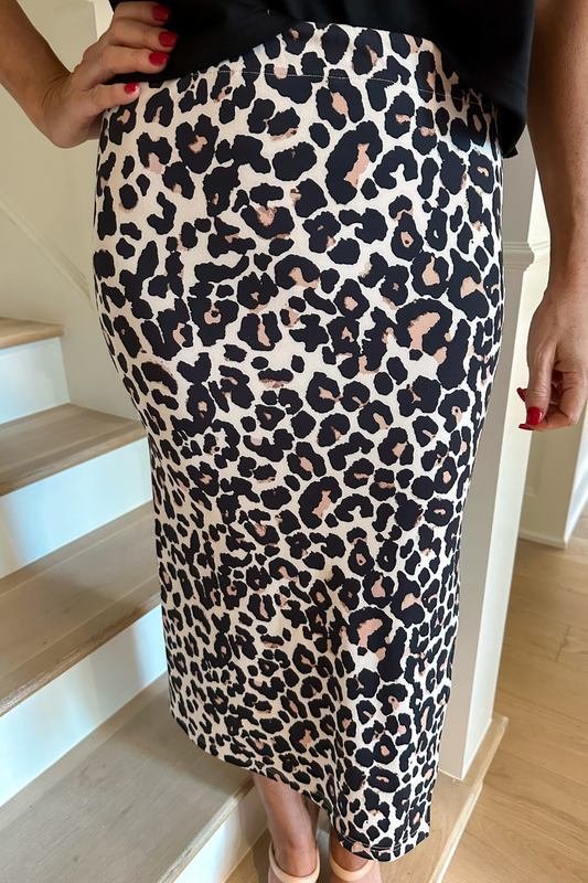 PREORDER-Leopard Printed Midi Skirt