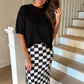 Midi Skirt- Checkerboard Checkered