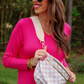 Running Errands Bum Bag, Neutral Checkered