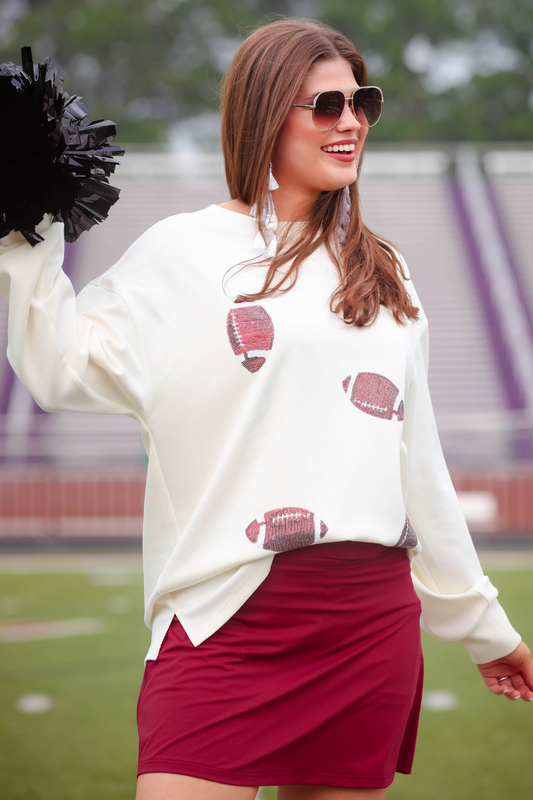 Football Season Sequin Sweatshirt Tunic