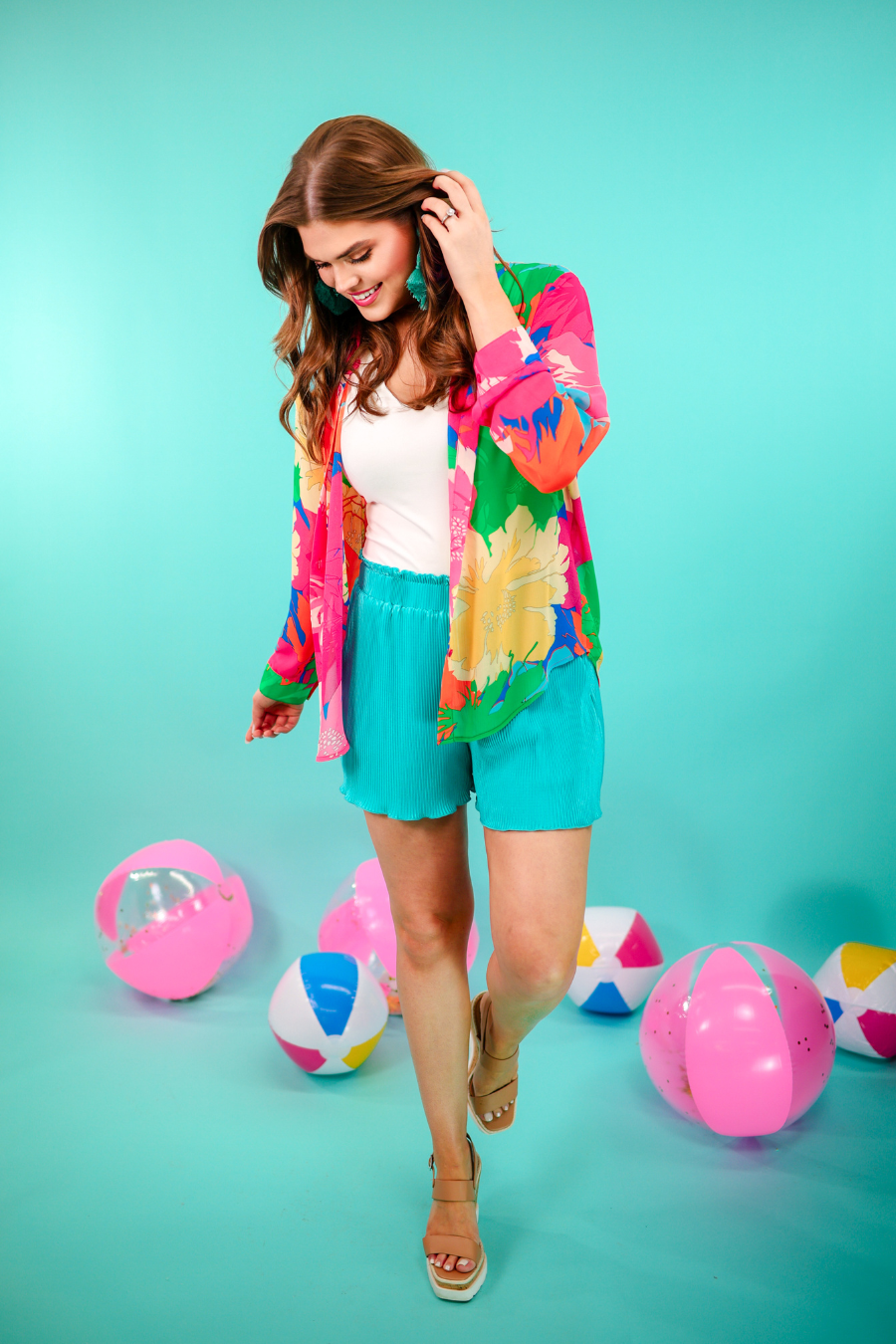 Eyes On Paradise Button Up Top