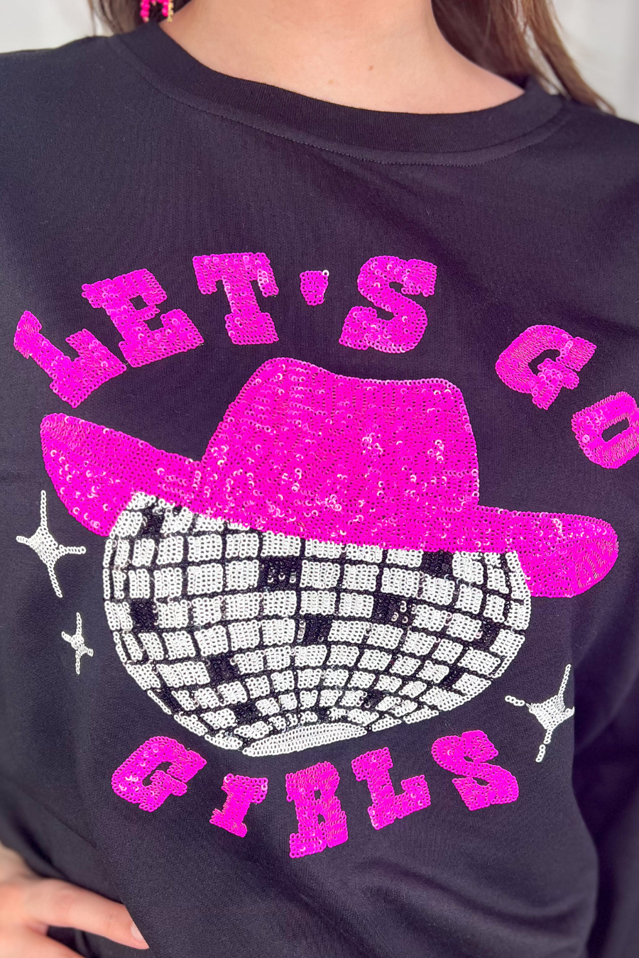 Let's Go Girls Sequin Patch Sweatshirt