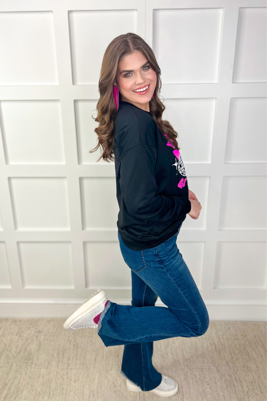Let's Go Girls Sequin Patch Sweatshirt