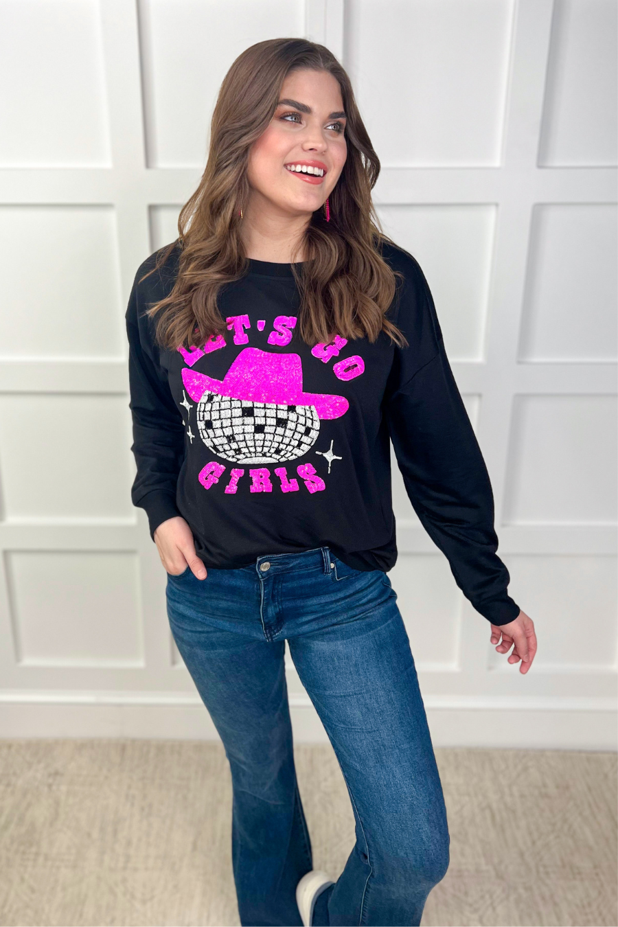Let's Go Girls Sequin Patch Sweatshirt