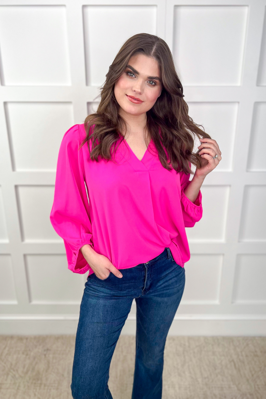 Jamie Balloon Sleeve Top - Jess Lea Wholesale