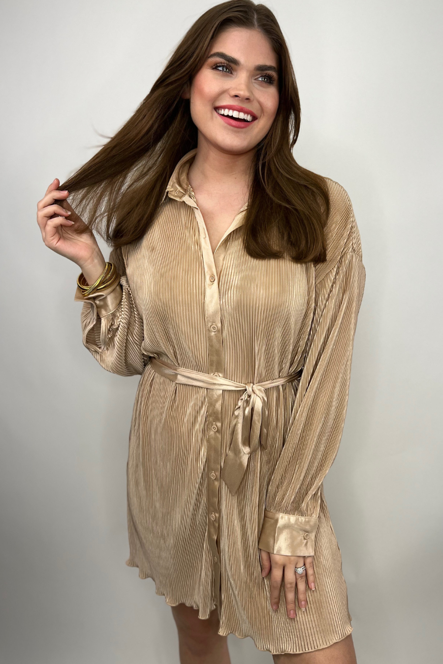 Hot Shot Pleated Tie Dress