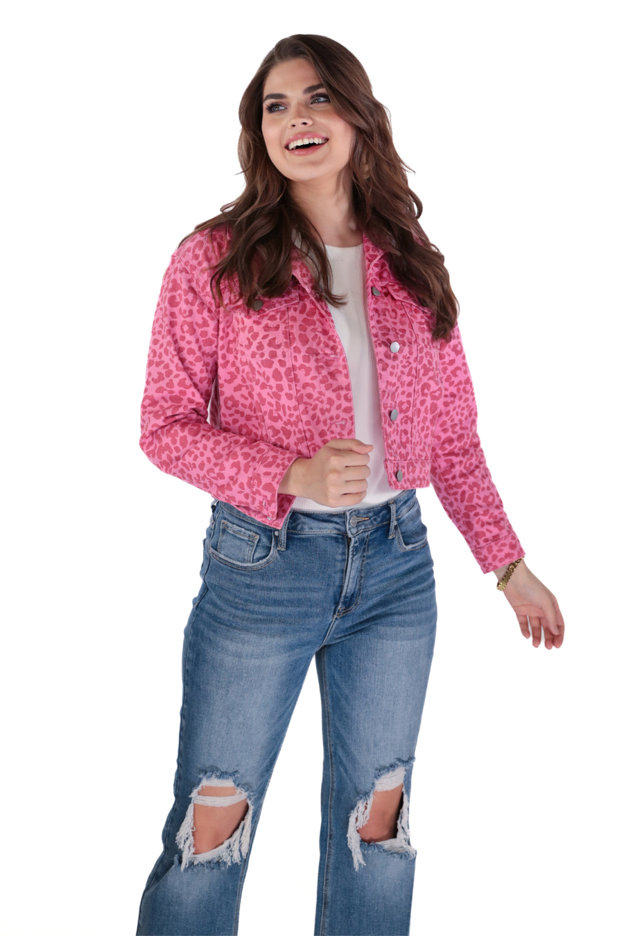 Lennon Leopard Denim Jacket - Jess Lea Wholesale