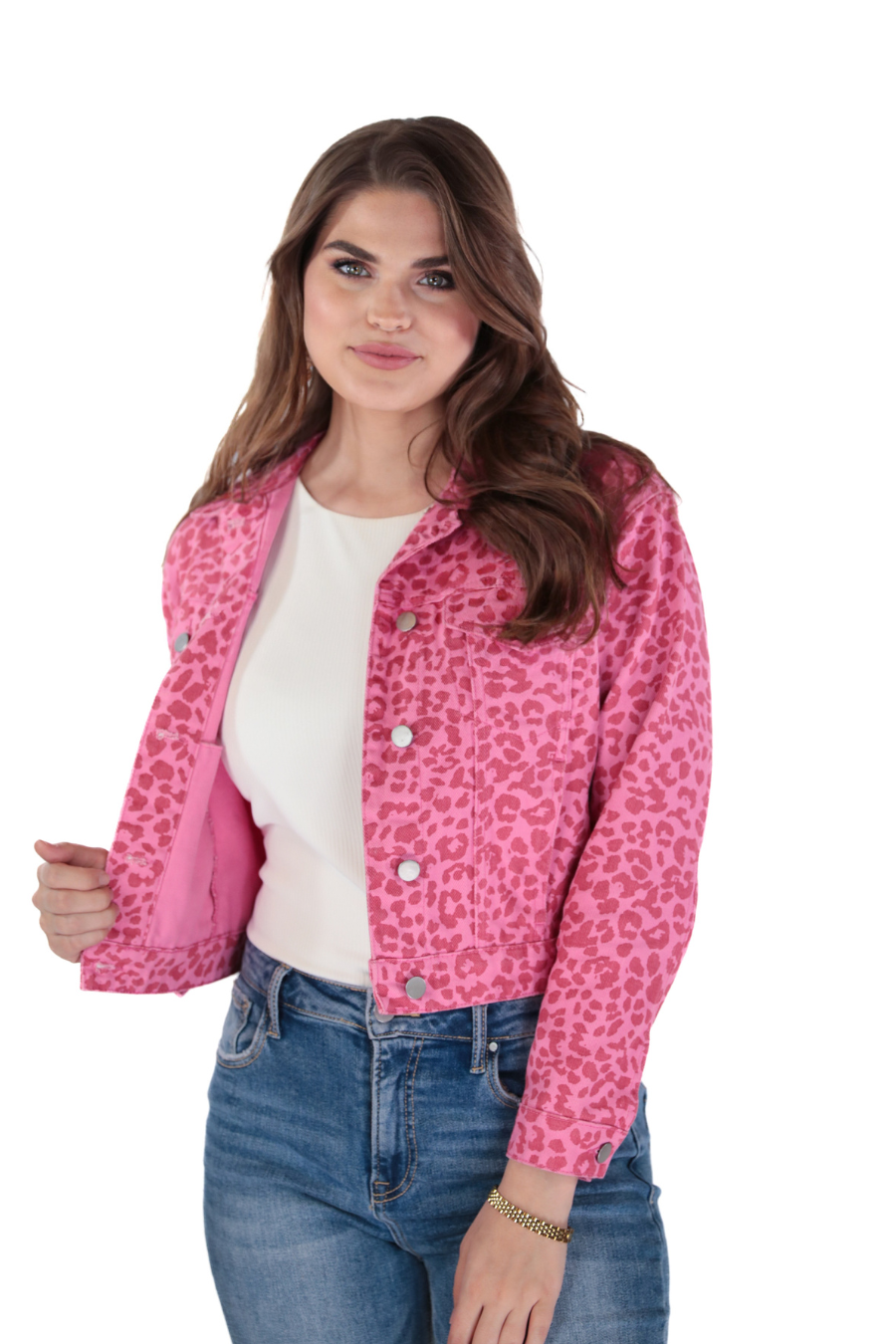 Lennon Leopard Denim Jacket - Jess Lea Wholesale