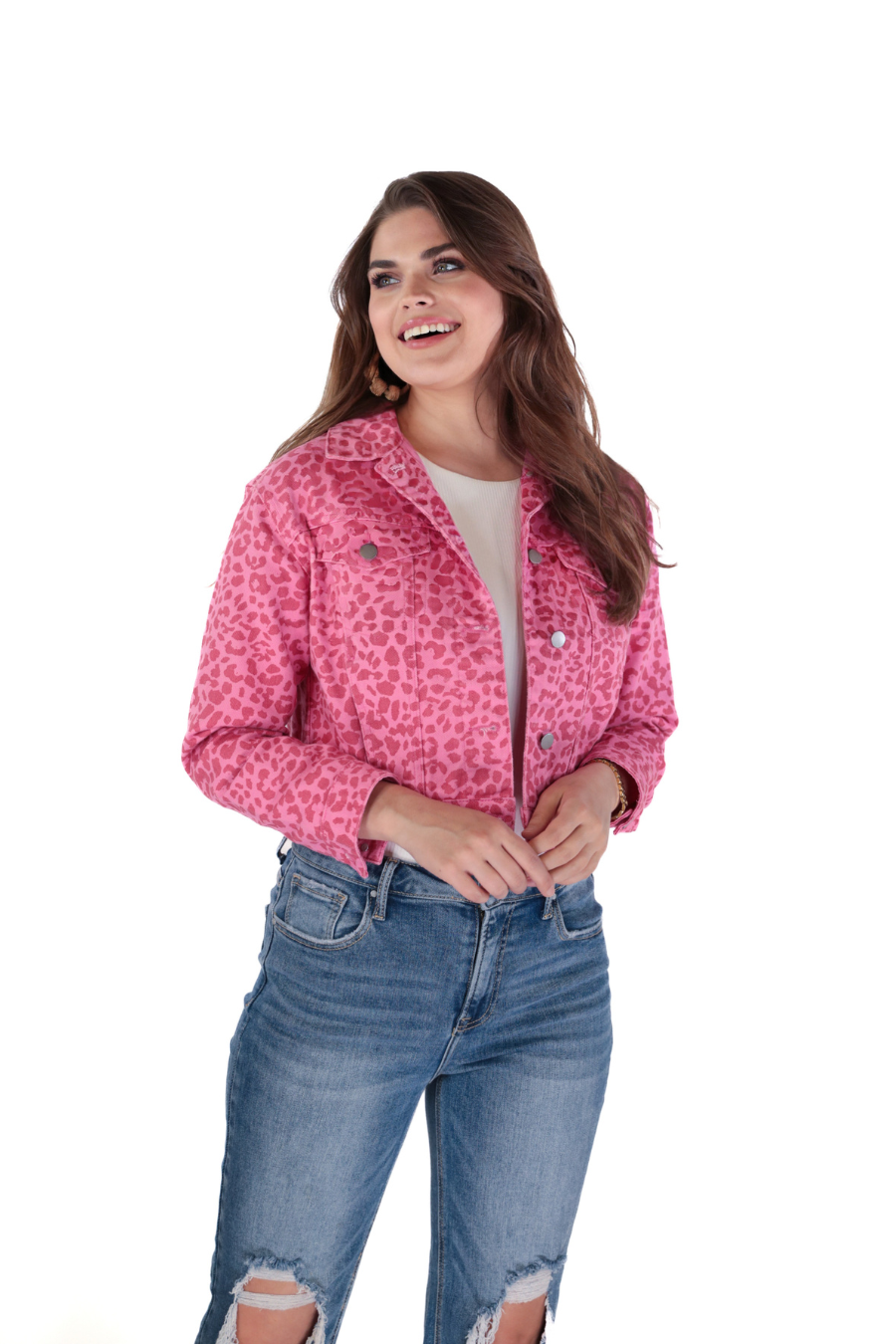 Lennon Leopard Denim Jacket - Jess Lea Wholesale