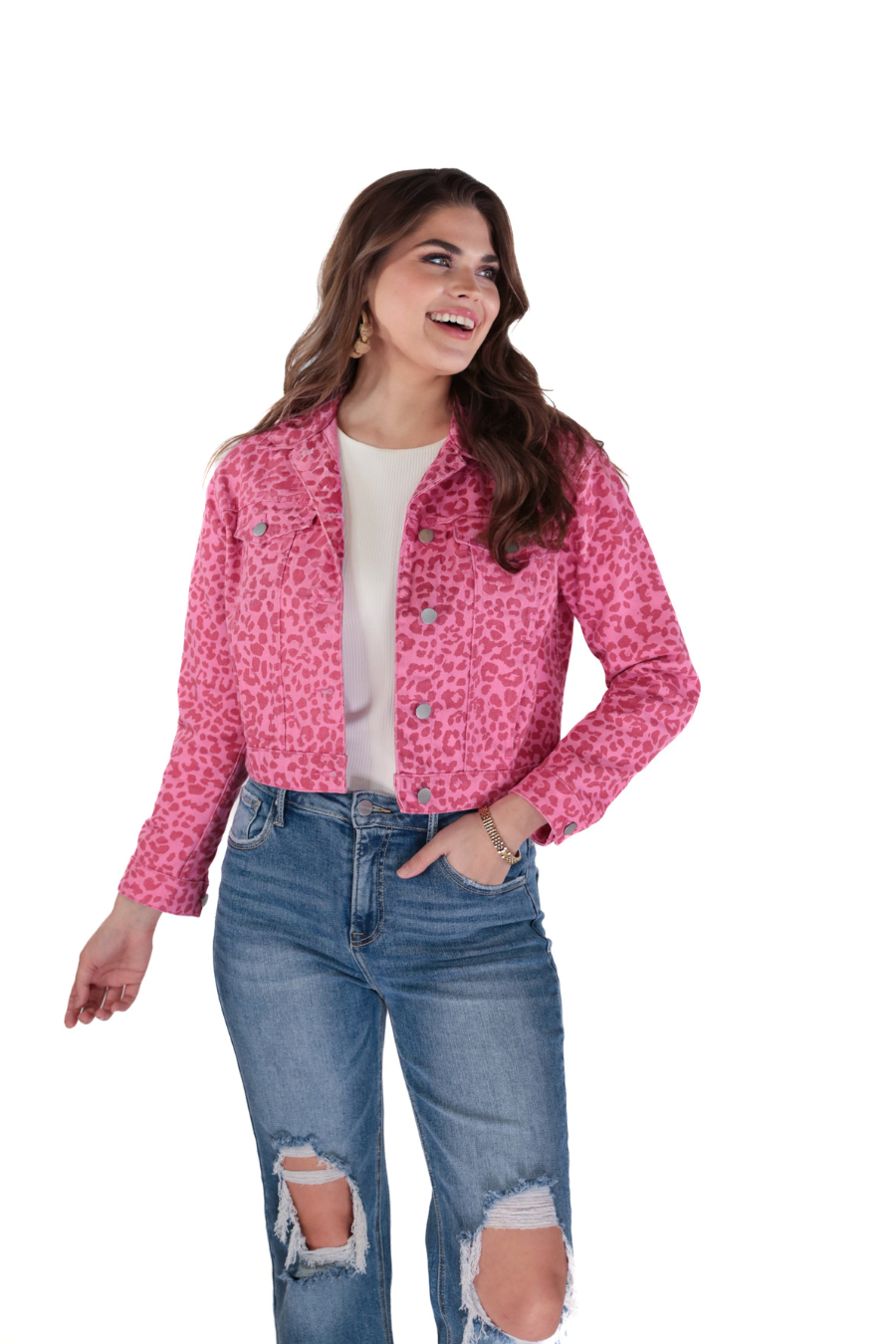 Lennon Leopard Denim Jacket - Jess Lea Wholesale