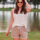 All Natural Solid Drawstring Everyday Shorts - Jess Lea Wholesale