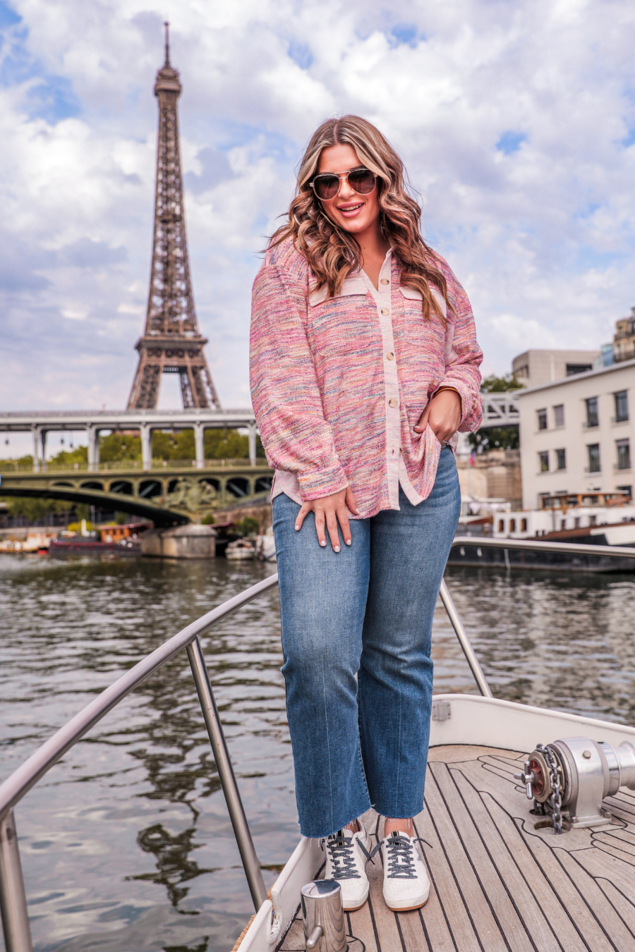 Little Bit Of Color Button Up Top