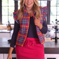 Patterned In Plaid Puffer Vest