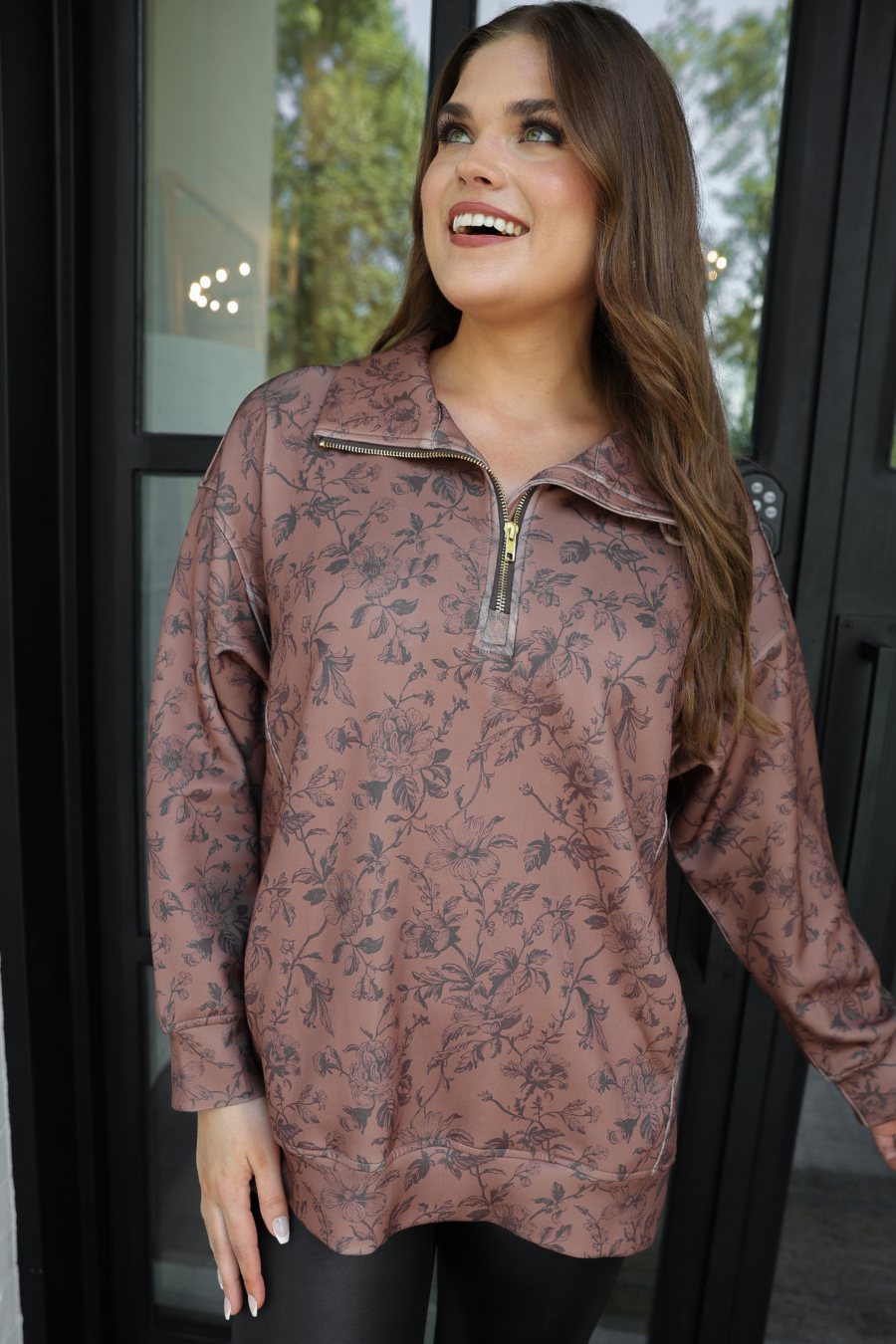 Everyday Pullover- Rosewood Bloom