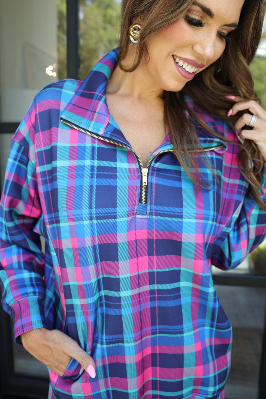 Everyday Pullover- Plaid Pop