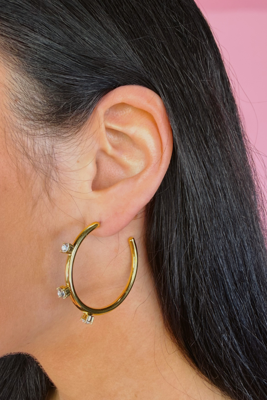 Crystal Detail Hoop Earrings