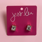 Emerald Cut Stud Earrings- Clear