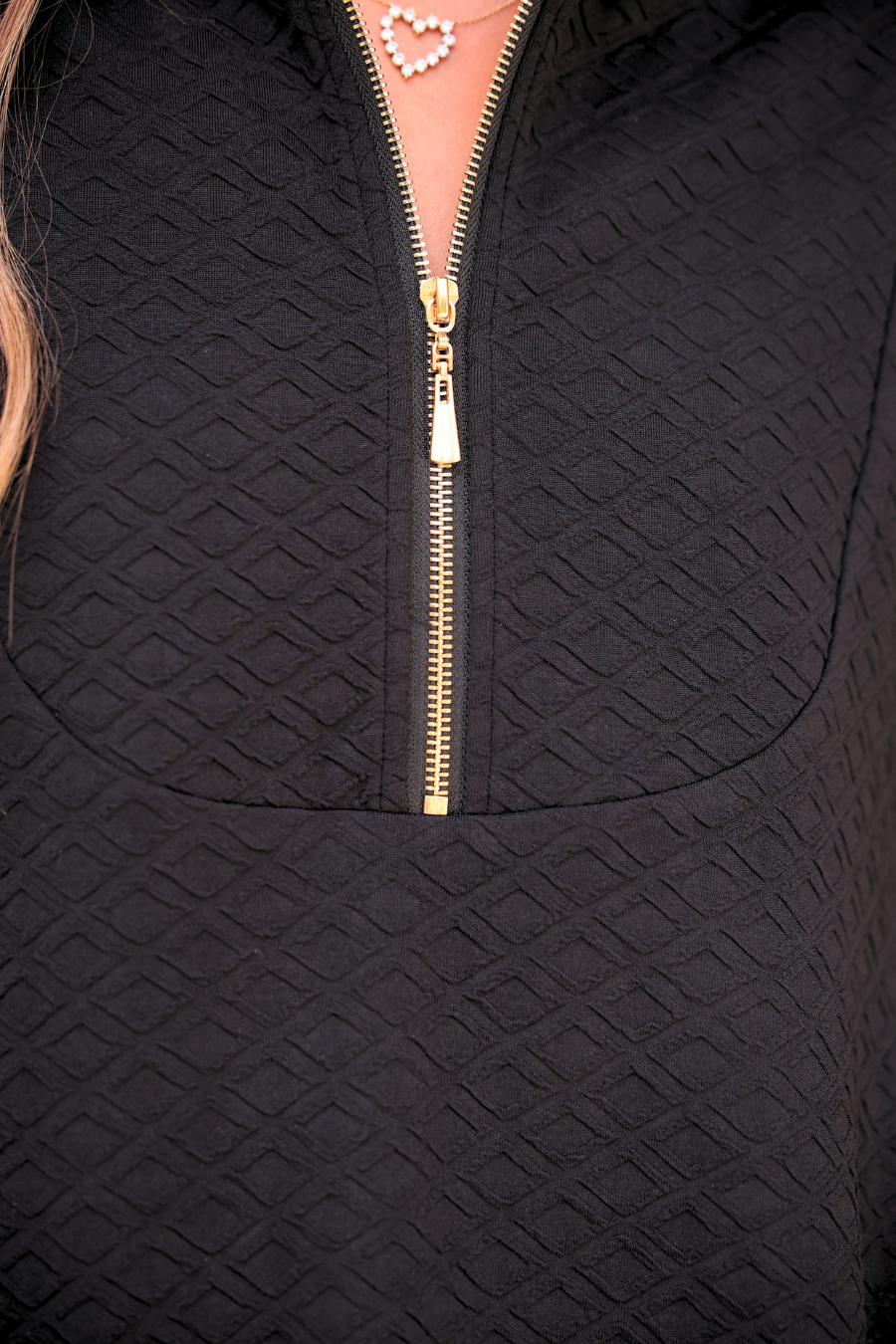 PREORDER- Ezra Textured Zipper Dress- Black