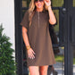PREORDER- Ezra Textured Zipper Dress- Chocolate