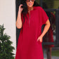 PREORDER- Ezra Textured Zipper Dress- Red