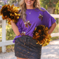 Sideline Sparkle Ruffle Top- Purple