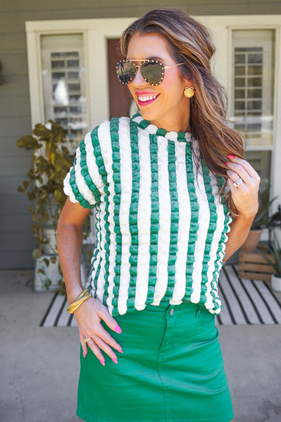 Bold And Bubbly Top, Green