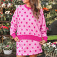 Printed Terry Skort Set- Pink/Magenta Polka Dot