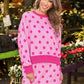 Printed Terry Skort Set- Pink/Magenta Polka Dot