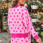 Printed Terry Skort Set- Pink/Magenta Polka Dot