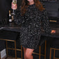Old Flame Sequin Dress- Black