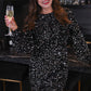 Old Flame Sequin Dress- Black