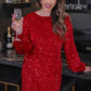Old Flame Sequin Dress- Red