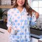 PREORDER- Light Blue Dotty Darling Ruffle Pajama Set