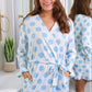 Almost Ready Ribbed Robe- Light Blue Dotty Darling