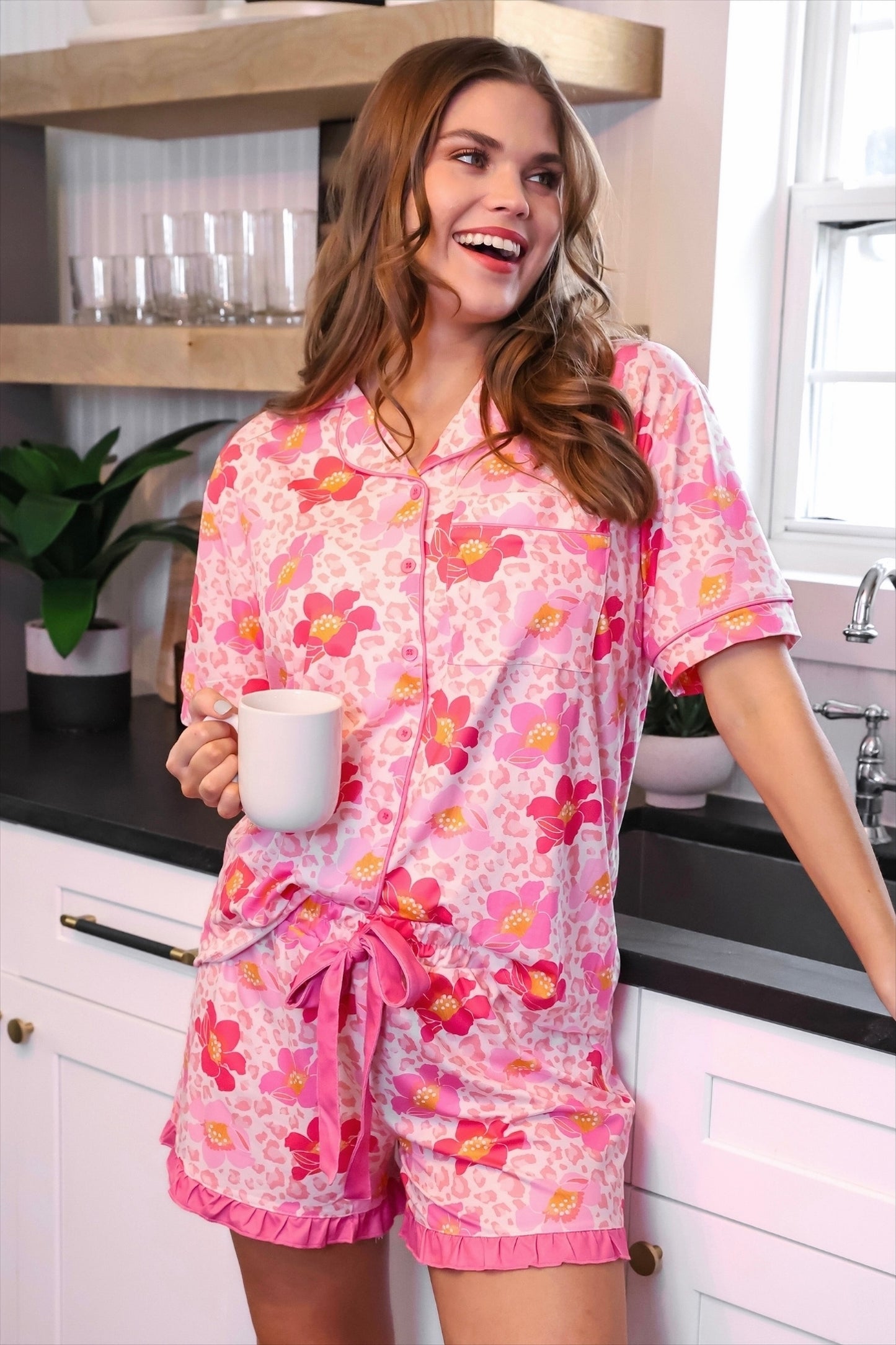 PREORDER- Spotted in Bloom Ruffle Pajama Set