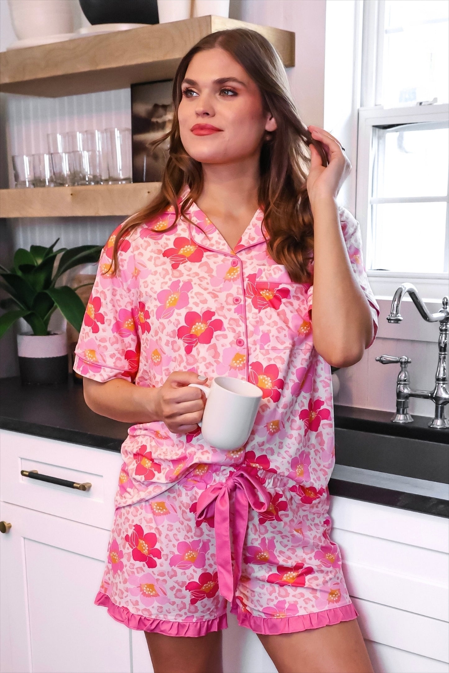 PREORDER- Spotted in Bloom Ruffle Pajama Set
