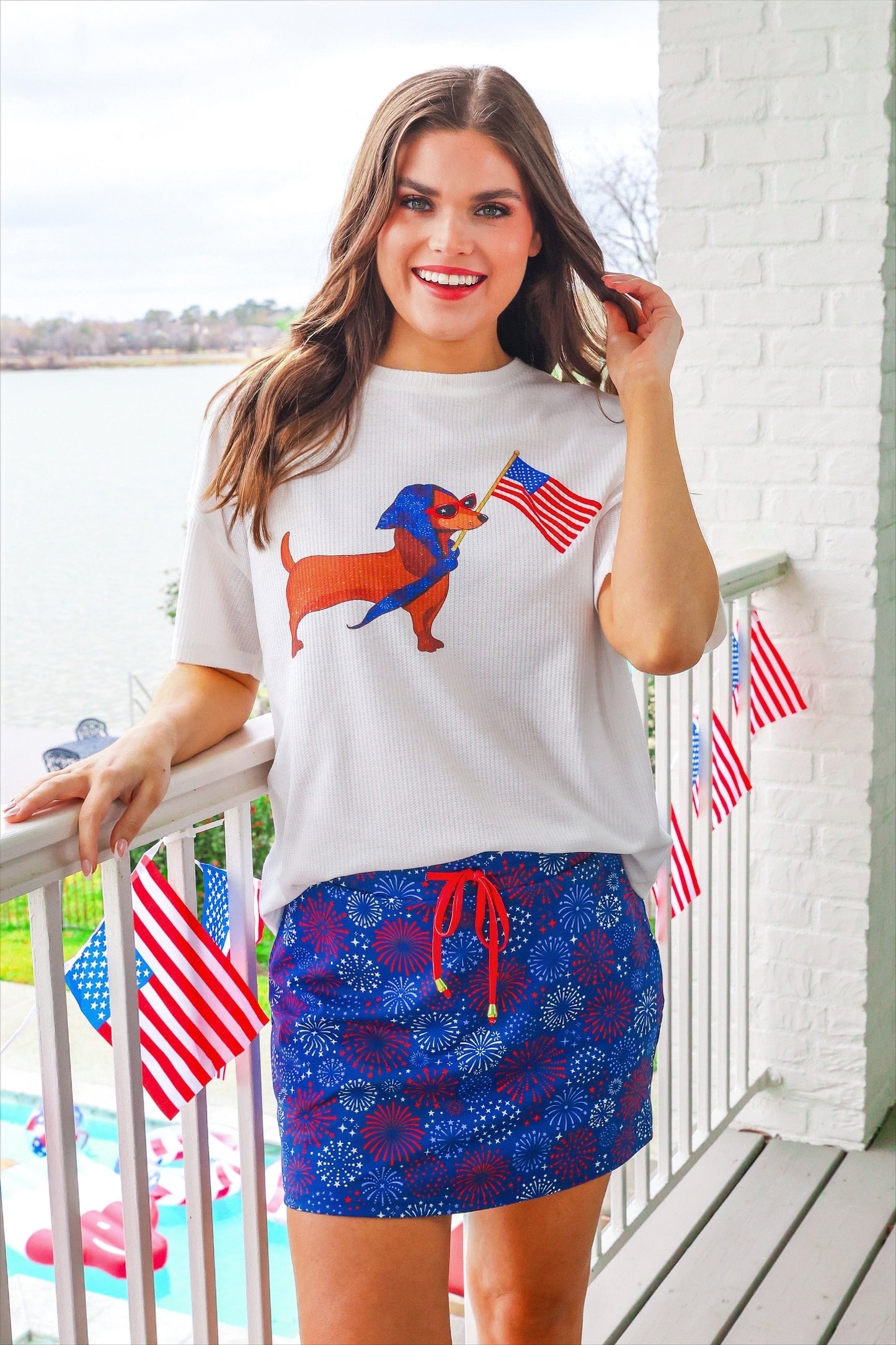 PREORDER- Red White and Boom Skort