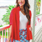 Sutton Button Up Top- Red