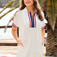 Ezra Textured Zipper Dress- Americana