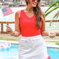 Haven V-Neck Bodysuit- Red